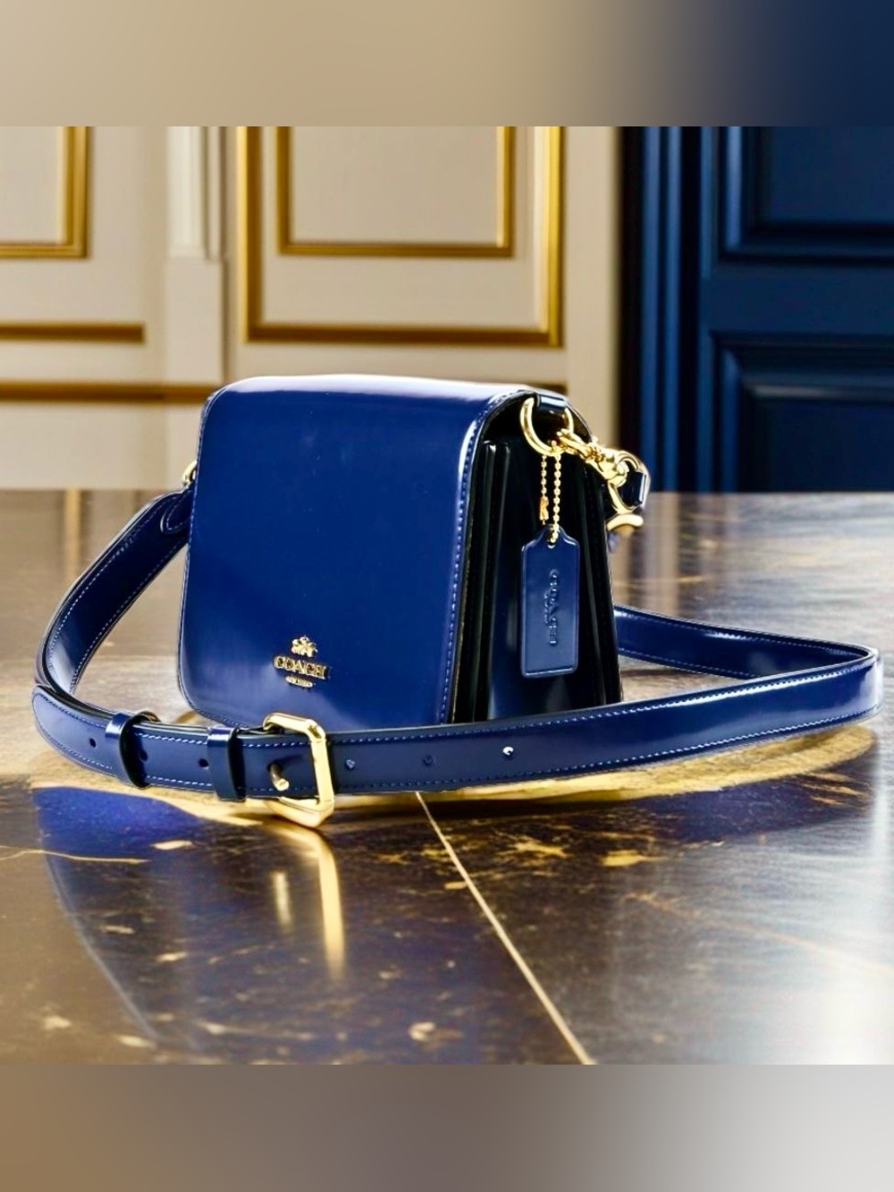 New! COACH Quinn Crossbody & Wallet Set | True Navy Spazzolato Leather (NWOT) - Picture 4 of 7